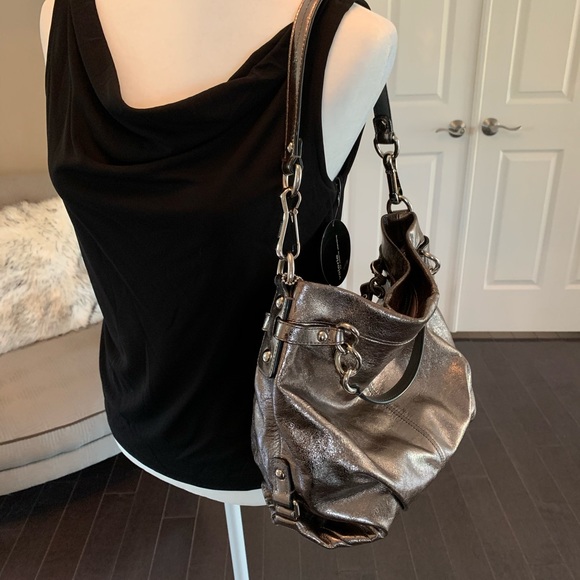 Coach Brooke Metallic Leather Tote Purse - Picture 2 of 8